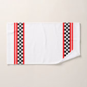 Black White en Red Accented Race Theau Bad Handdoek (Handdoek)
