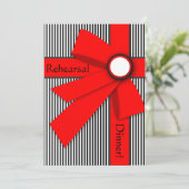 Black White en Red Gift Bow Rehearsal Kaart (Staand voorkant)