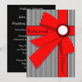 Black White en Red Gift Bow Rehearsal Kaart (Voorkant / Achterkant)