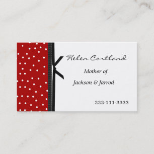 Black, White en Red MMammie Calling Card Contactkaartje