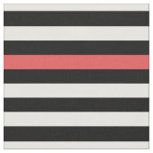 Black White en Red Striped Pattern Stof (Close Up)