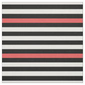 Black White en Red Striped Pattern Stof (Swatch)