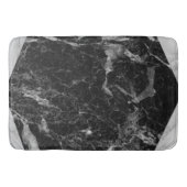 Black White en Silver Marble Modern Glam Trendy Badmat (Voorkant)