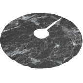 Black White en Silver Marble Modern Glam Trendy Kerstboom Rok (Gekanteld)