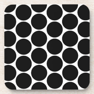 Black White en White Polka Dots Pattern Onderzette Onderzetter