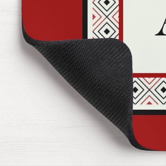 Black White en Wine Custom Modern Mousepad Muismat (Hoek)