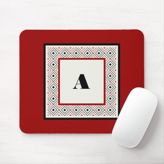 Black White en Wine Custom Modern Mousepad Muismat (Met muis)