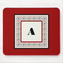 Black White en Wine Custom Modern Mousepad