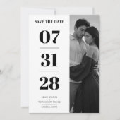 Black & White Enchanting and Delicate Simple Photo Save The Date (Voorkant)