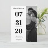 Black & White Enchanting and Delicate Simple Photo Save The Date (Staand voorkant)