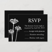 Black & White Event Reply, RSVP of Response Kaarte (Voorkant / Achterkant)