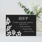 Black & White Event Reply, RSVP of Response Kaarte Kaartje (Staand voorkant)