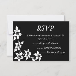 Black & White Event Reply, RSVP of Response Kaarte Kaartje