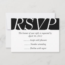Black & White Event Reply, RSVP of Response Kaarte Kaartje