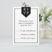 Black & White Event Reply, RSVP of Response Kaarte Kaartje (Staand voorkant)