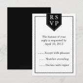 Black & White Event Reply, RSVP of Response Kaarte Kaartje (Voorkant / Achterkant)