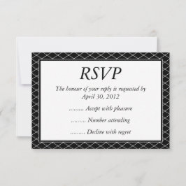 Black & White Event Reply, RSVP of Response Kaarte Kaartje