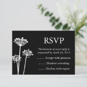 Black & White Event Reply, RSVP of Response Kaarte Kaartje (Staand voorkant)