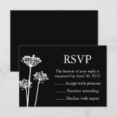 Black & White Event Reply, RSVP of Response Kaarte Kaartje (Voorkant / Achterkant)