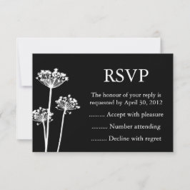 Black & White Event Reply, RSVP of Response Kaarte Kaartje