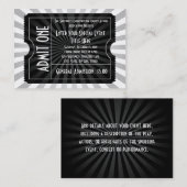 Black + White Event Ticket, Lg Visitekaartje Size (Voorkant / Achterkant)