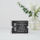 Black + White Event Ticket, Lg Visitekaartje Size (Staand voorkant)