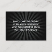 Black + White Event Ticket, Lg Visitekaartje Size (Achterkant)