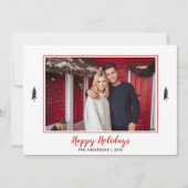 Black & White Evergreen Trees - kerstboom Feestdagenkaart (Voorkant)