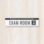 Black White Exam Room for Dentist Doctor Kantoor Deurbordje (Voorkant)