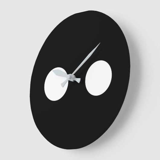 Black White Eyes Funny Cute Face Trendy Grote Klok (Hoek)