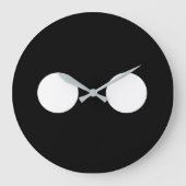 Black White Eyes Funny Cute Face Trendy Grote Klok (Voorkant)