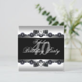 Black White Fabulous 40 40th Birthday Party Kaart (Staand voorkant)