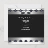 Black White Fabulous 60 60th Birthday Party Kaart (Achterkant)