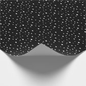 Black White Falling Sneeuwvakantie Cadeaupapier (Hoek)