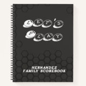 Black White Family Name Board Game Scorebook Notitieboek (Voorkant)