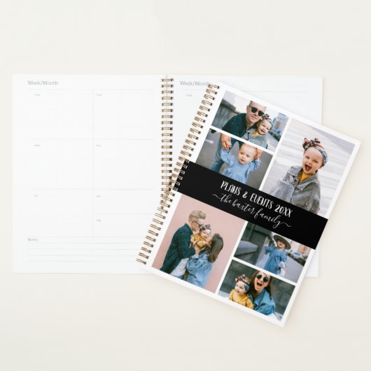 Black White Family Photo Collage Planner (Display)