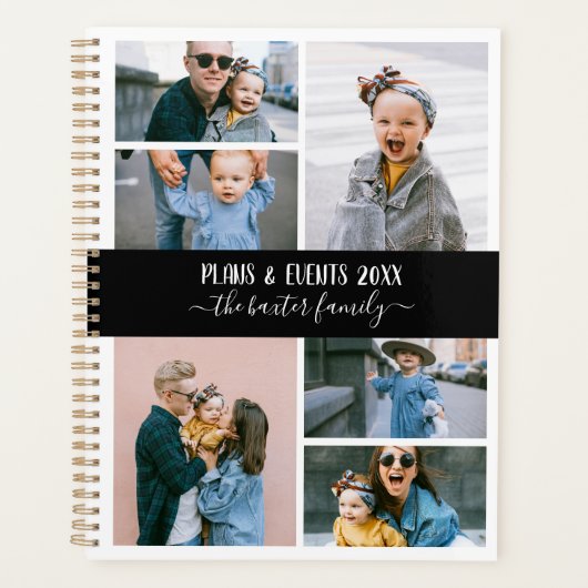 Black White Family Photo Collage Planner (Voorkant)