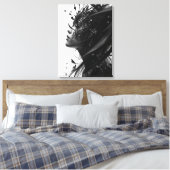 Black & White Fantasy Woman Portrait – Elegant Abs Canvas Afdruk (Insitu (Slaapkamer))