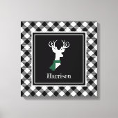 Black White Farmhouse Pset Chic Deer Canvas Afdruk (Voorkant)