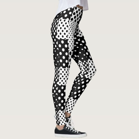 Black White Fashion Polka Dots Style Design  Leggings