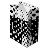 Black White Fashion Polka Dots Style Design  Medium Cadeauzakje (Voorkant Gekanteld)