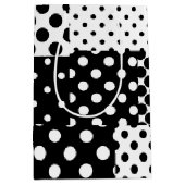 Black White Fashion Polka Dots Style Design  Medium Cadeauzakje (Voorkant)