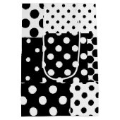 Black White Fashion Polka Dots Style Design  Medium Cadeauzakje (Achterkant)