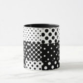 Black White Fashion Polka Dots Style Design  Mok (Midden)