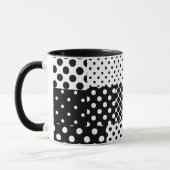 Black White Fashion Polka Dots Style Design  Mok (Links)