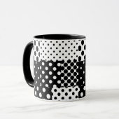 Black White Fashion Polka Dots Style Design  Mok (Voorkant links)