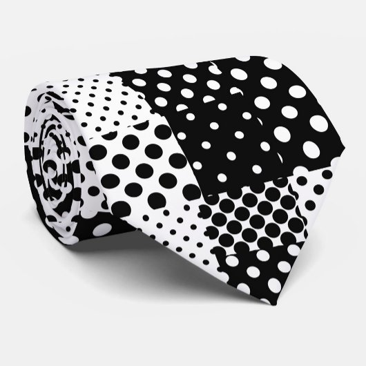 Black White Fashion Polka Dots Style Design Stropdas