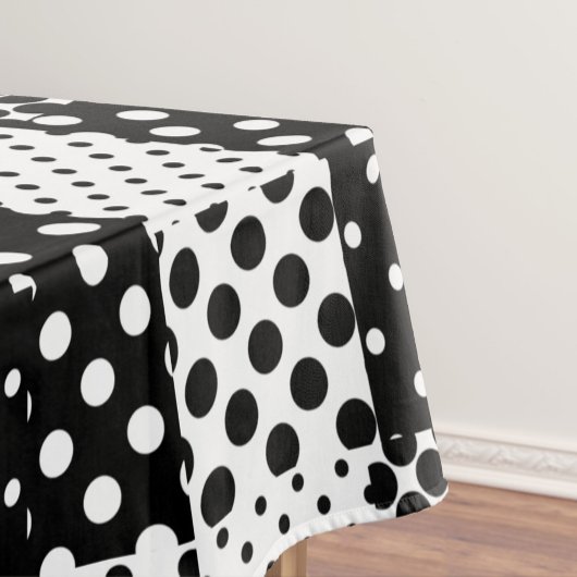Black White Fashion Polka Dots Style Design  Tafelkleed