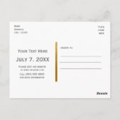 Black White & Faux Gold Chic Salon Event Briefkaar Briefkaart (Achterkant)