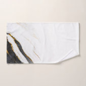 Black White Faux Gold Foil Marble Pattered Bad Handdoek (Handdoek)